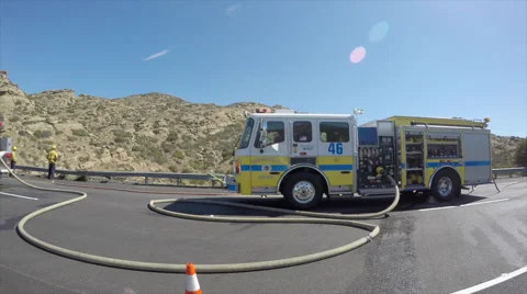 Freeway Brush Fire Video stock 53344016