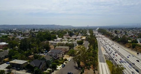 Freeway city in back Stock Footage 114031826