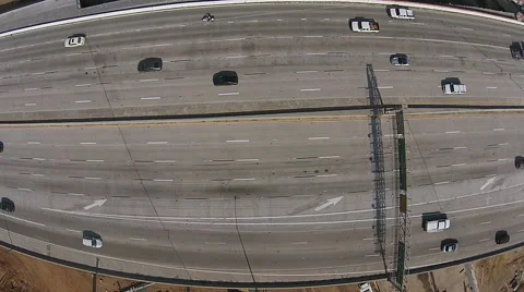 Freeway to Construction from Above Video stock 43349834