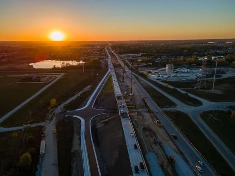 Freeway construction in eastern Wisconsin Stock Photos