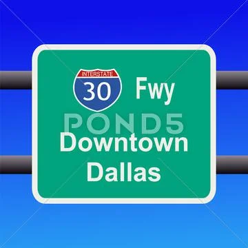 Freeway to dallas sign Stock Illustration
