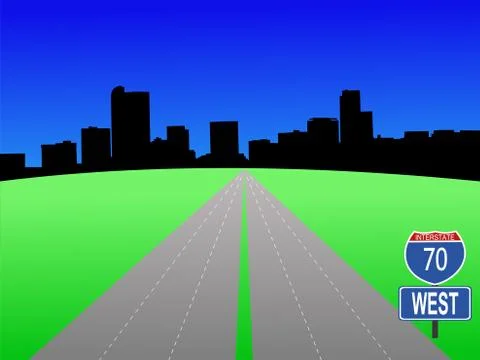 Freeway to denver Stock Illustration