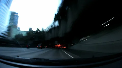 Freeway Downtown Stock Footage 8455115