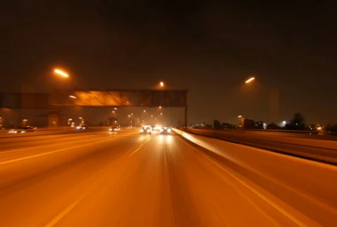 Freeway Drive Night 02 SD 스톡 동영상 875811