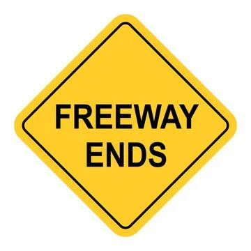 Freeway Ends traffic sign Stock Illustration