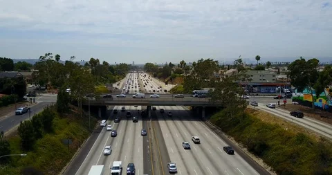 Freeway fly up Stock Footage 114031837