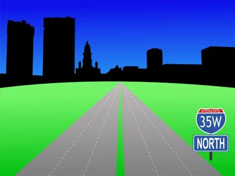 Freeway to fort worth 스톡 일러스트