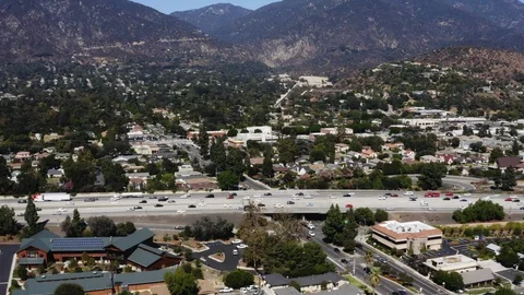 A Freeway with free moving traffic in Los Angeles County. Stock Footage 117753289