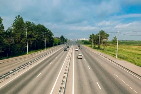 Freeway in front of the city 写真素材