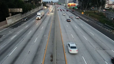 Freeway Highway Drone Stock Footage 111291058