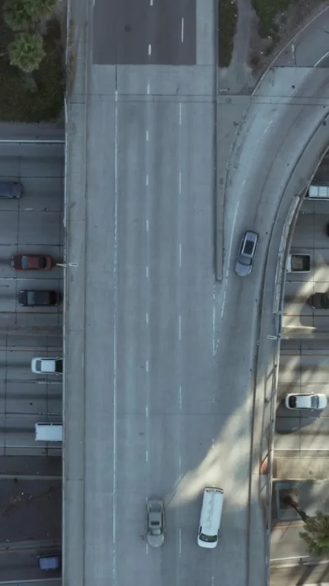 Freeway Highway intersection in Sunny California next to Downtown Los Angeles Sk Video stock 337411771