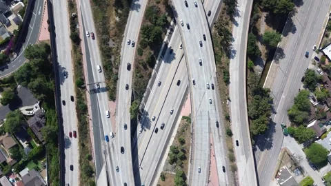 Freeway Interchange 400 Feet Counter Clockwise Rotation Stock Footage 276927970