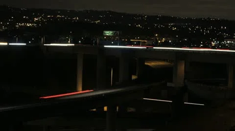 Freeway interchange close up 4K Video stock 12561116