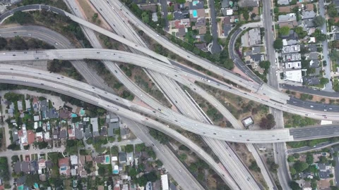 Freeway Interchange Counter Clockwise Rotation Stock Footage 276785434