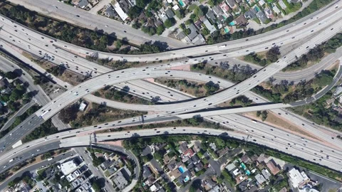 Freeway Interchange from High Altitude Stock Footage 276929031