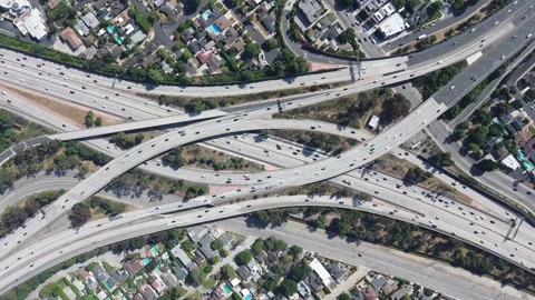 Freeway Interchange from High Altitude Stock Footage 276929043