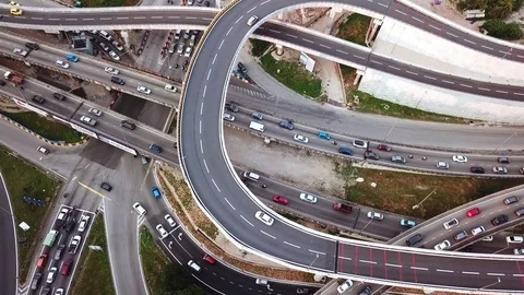 Freeway interchange at Kuala-Lumpur Stock Footage 83724646