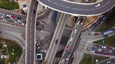 Freeway interchange at Kuala-Lumpur Stockbeeldmateriaal 83725440