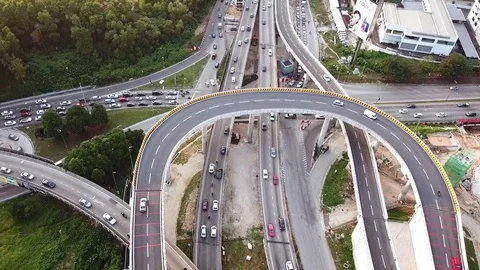 Freeway interchange at Kuala-Lumpur Видео 83725774