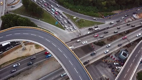 Freeway interchange at Kuala-Lumpur Stock Footage 83726830