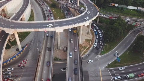 Freeway interchange at Kuala-Lumpur Stockbeeldmateriaal 83726888