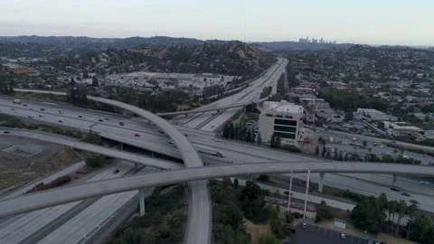 A freeway interchange in Los Angeles Stock Footage 229324890