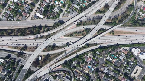 Freeway Interchange Rotating Clockwise Stock Footage 276929140