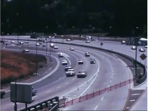 Freeway interchanges in the Los Angeles Metropole area indicate the complexity Video stock 74964998