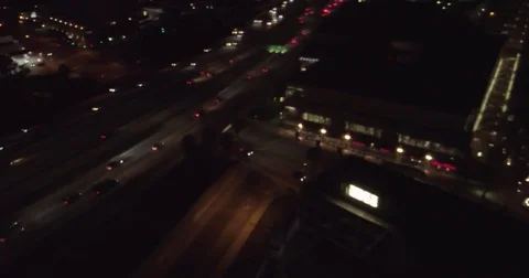 Freeway to intersection- city highway Stock Footage 85400969