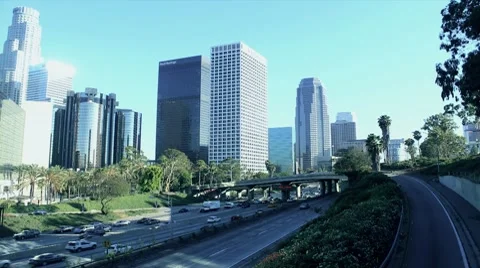 Freeway in Los Angeles 스톡 동영상 7727985