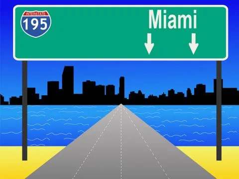 Freeway to miami 스톡 일러스트