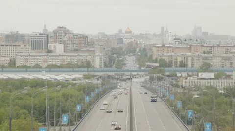 The freeway in Moscow. Stock Footage 22157841