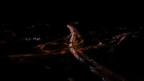 Freeway at night Stock Photos