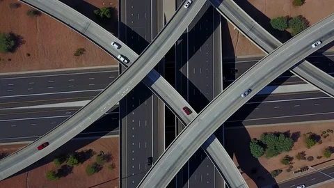 Freeway Overhead Aerial Stock Footage 126806591