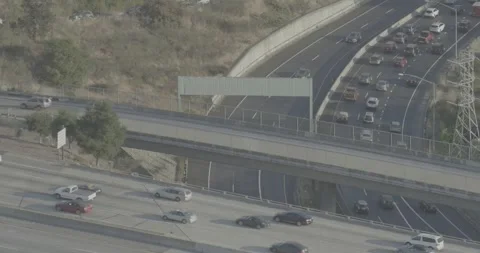 Freeway with Overpass Stock Footage 324290545