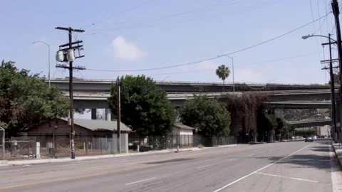 Freeway Overpass over Riverside Drive - Los Angeles 2018 02 Stock Footage 190626964