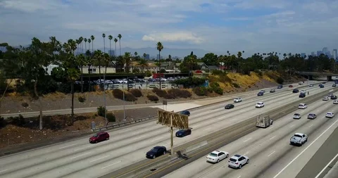 Freeway pan transition Stock Footage 114031847