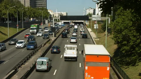 Freeway, périphérique of Paris Stock Footage 40082272
