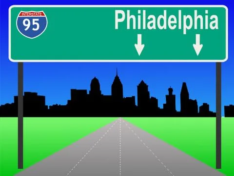 Freeway to philadelphia Stock Illustration