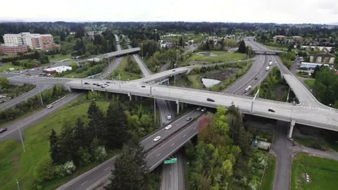 Freeway push in Drone clip Stock Footage 193089894