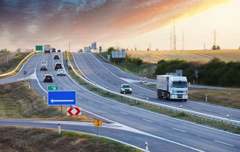 Freeway at rush hour Stock-Fotos