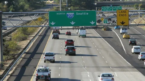 Freeway to Seattle establishing shot Stock-Footage 29612758