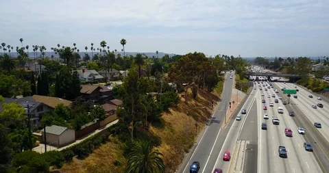Freeway to suburbs Stock Footage 114031893