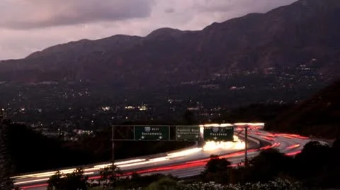 Freeway Sundown (Time lapse) Stock Footage 8837525