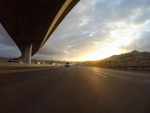 Freeway Sunrise Stock Photos