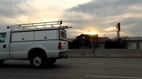 Freeway Sunset Stock Footage 105182087