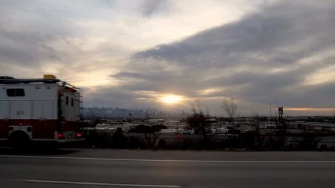 Freeway Sunset Stock Footage 105182092