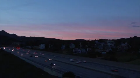 Freeway sunset2 Stock-Footage 1391676