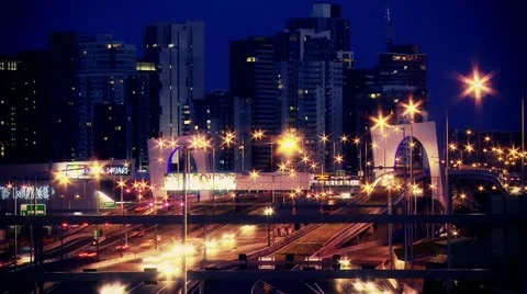 Freeway time-lapse Stockbeeldmateriaal 21435345