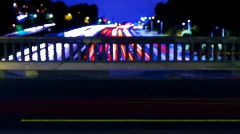 Freeway Time Lapse Night Stock Footage 47630424